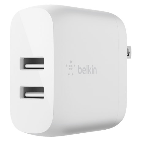 Belkin Dual Port USB A 24W Wall Charger with Apple Lightning Cable 3ft by Belkin