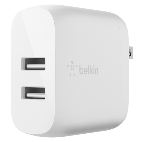 Belkin Dual Port USB A 24W Wall Charger with USB A to USB C Cable 3ft by Belkin