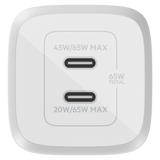 Belkin 65W Dual USB C GaN Wall Charger with PPS and USB C to USB C Cable by Belkin