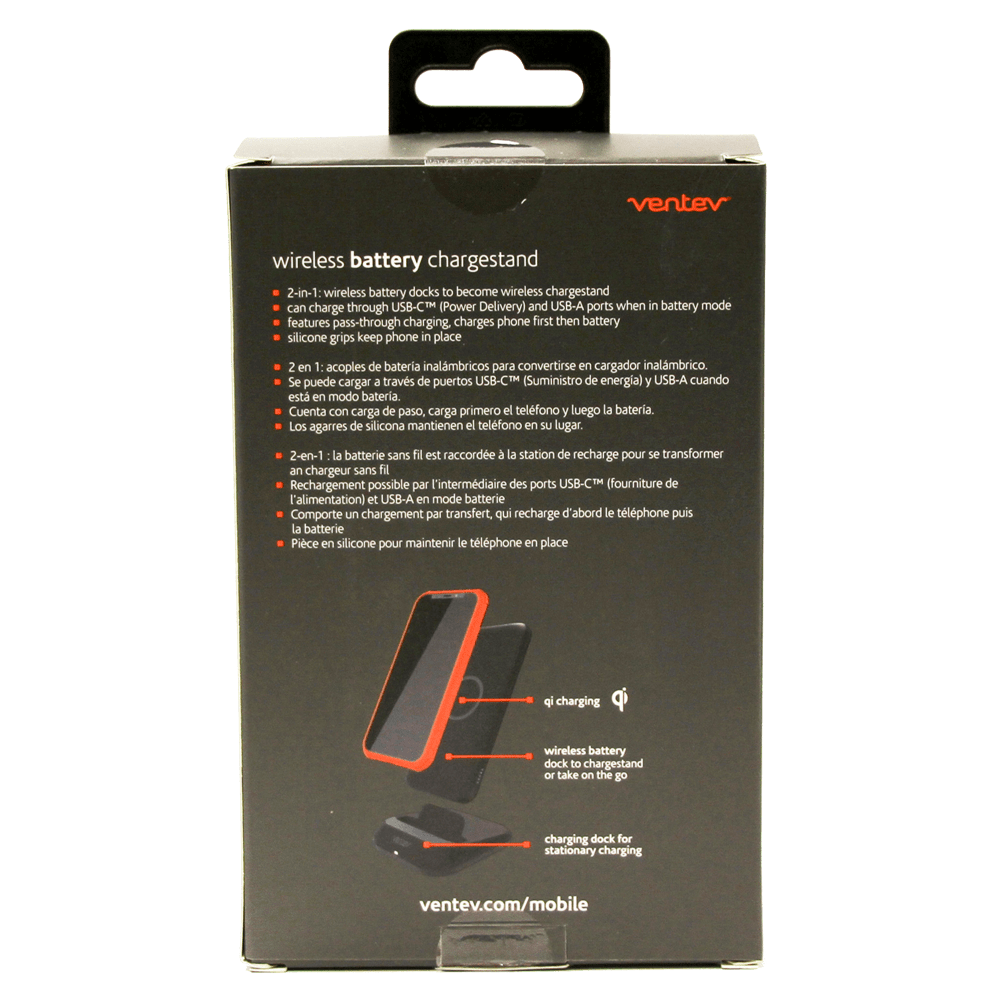 Ventev Wireless Battery Charge Stand 10W 10,000 mAh by Ventev