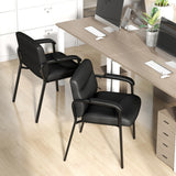 Waiting Room Chair No Wheels Set of 2-Black