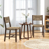 Wooden Dining Chair Set of 2 for Kitchen Dining Room-Brown