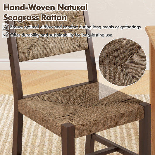 Wooden Dining Chair Set of 2 for Kitchen Dining Room-Brown