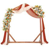 Wooden Wedding Arch Solid Wood Arbor Backdrop Stand for Wedding Ceremony-Heptagon
