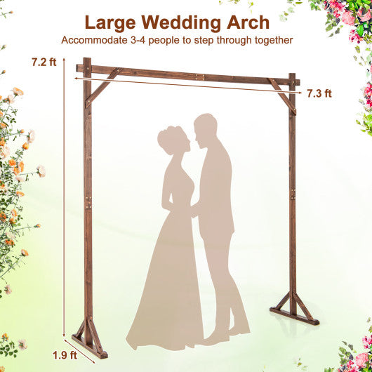 Wooden Wedding Arch Solid Wood Arbor Backdrop Stand for Wedding Ceremony-Square