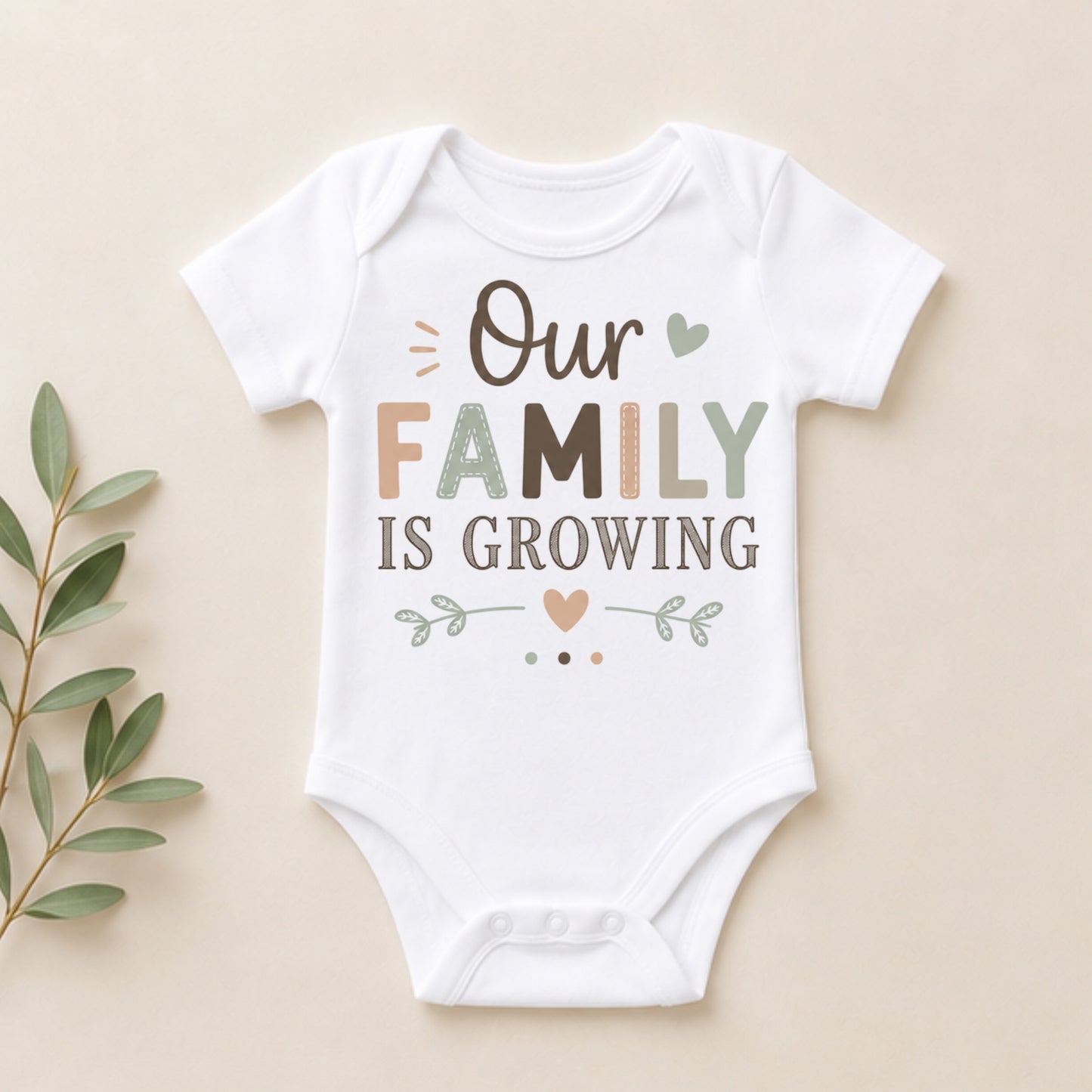 Our Family Is Growing - Baby Announcement Bodysuit