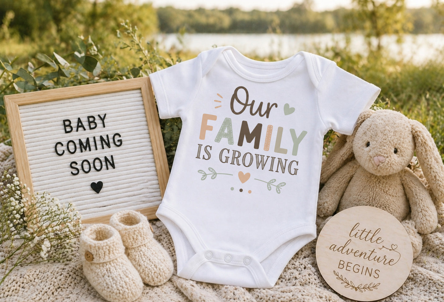 Our Family Is Growing - Baby Announcement Bodysuit
