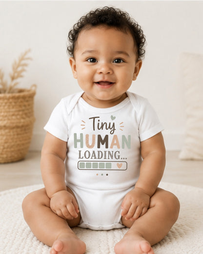 Tiny Human Loading - Baby Announcement Bodysuit