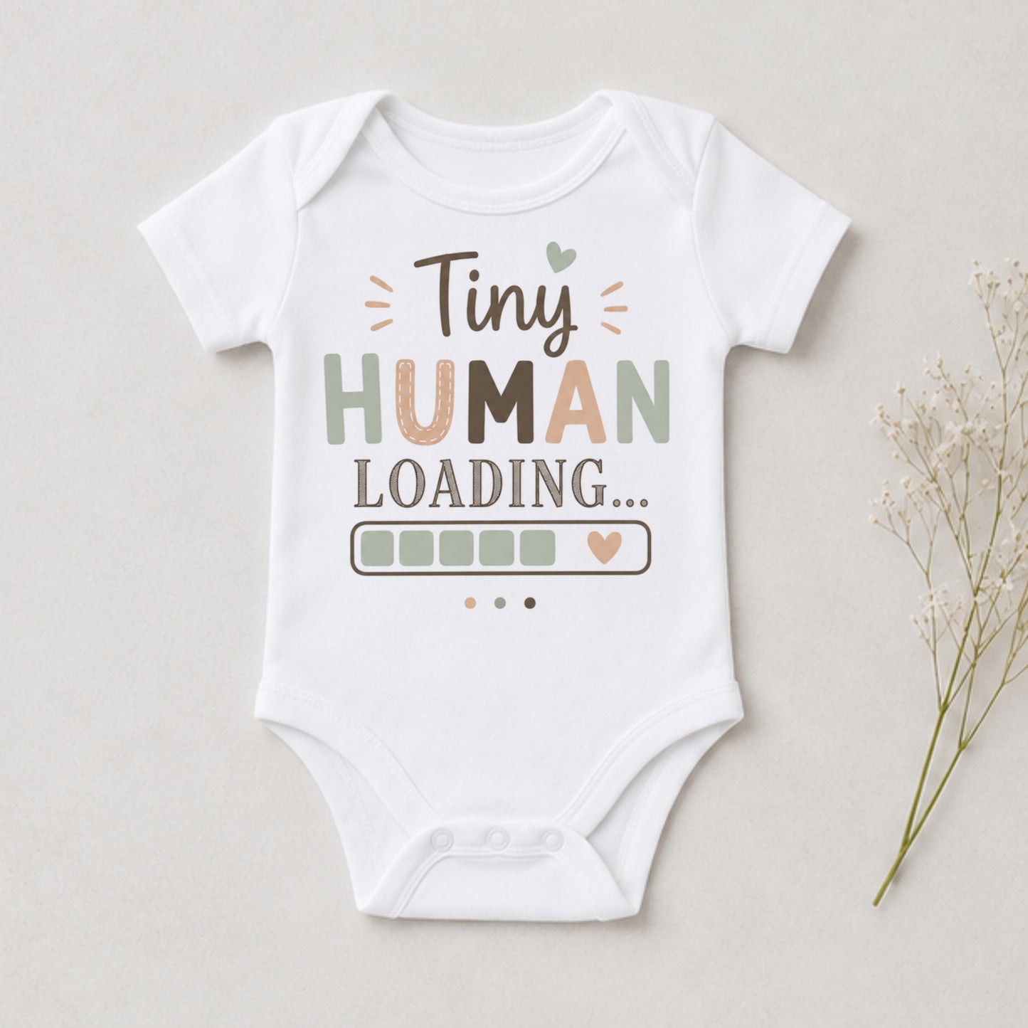 Tiny Human Loading - Baby Announcement Bodysuit