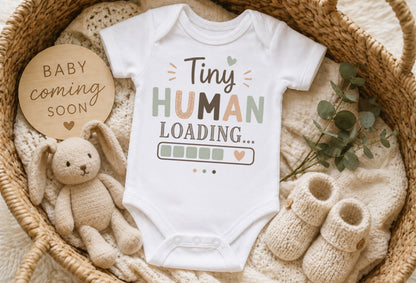 Tiny Human Loading - Baby Announcement Bodysuit