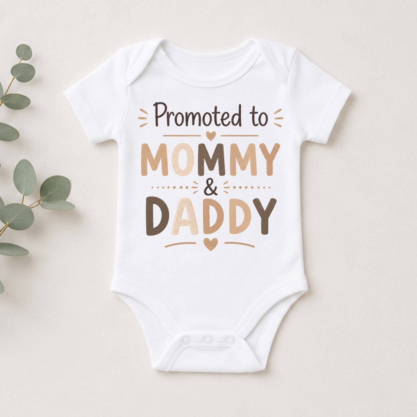 Promoted to Mommy and Daddy - Baby Announcement Bodysuit