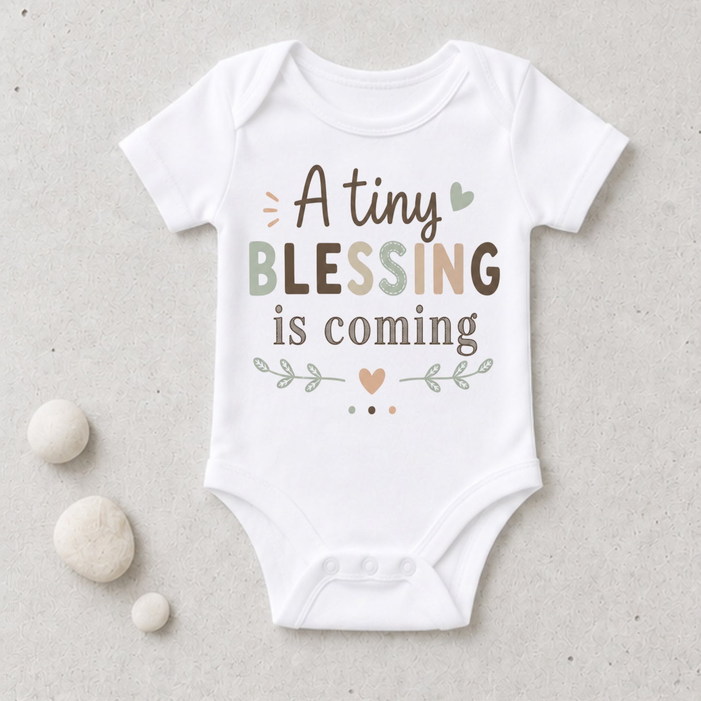 A Tiny Blessing Is Coming - Baby Announcement Bodysuit