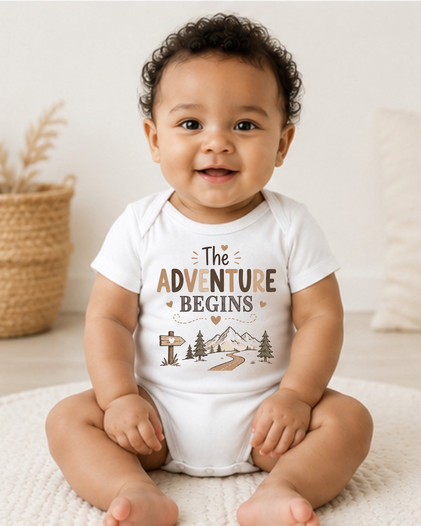 The Adventure Begins - Baby Announcement Bodysuit