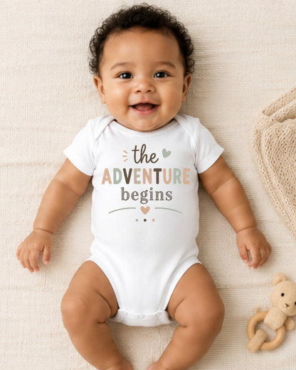 The Adventure Begins - Baby Announcement Bodysuit II