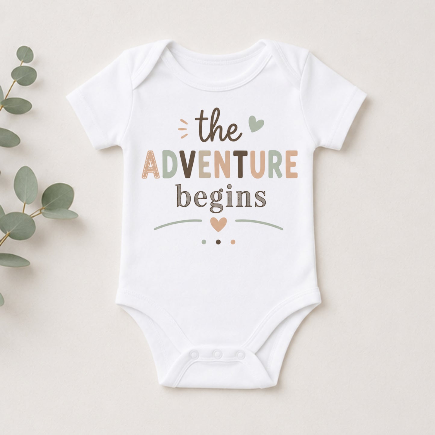 The Adventure Begins - Baby Announcement Bodysuit II