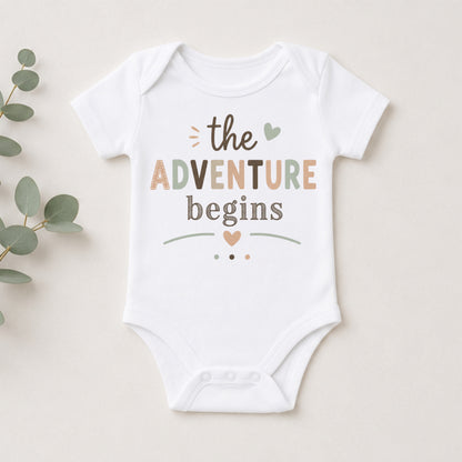 The Adventure Begins - Baby Announcement Bodysuit II