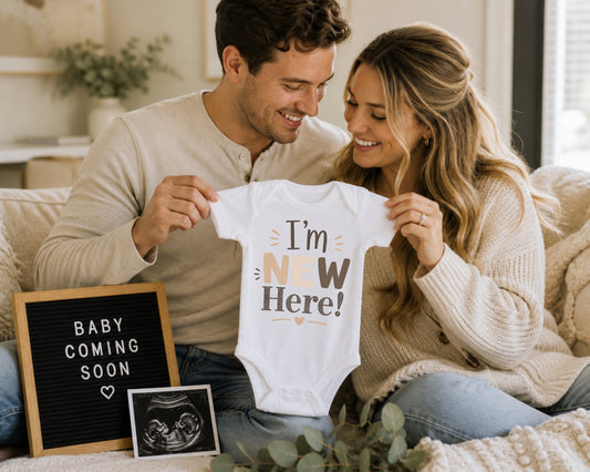 I'm New Here - Baby Announcement Bodysuit