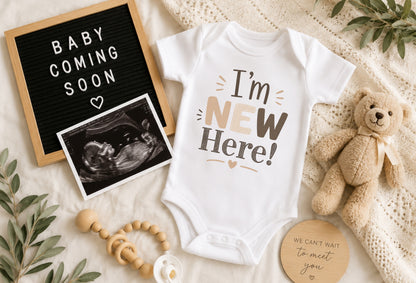 I'm New Here - Baby Announcement Bodysuit