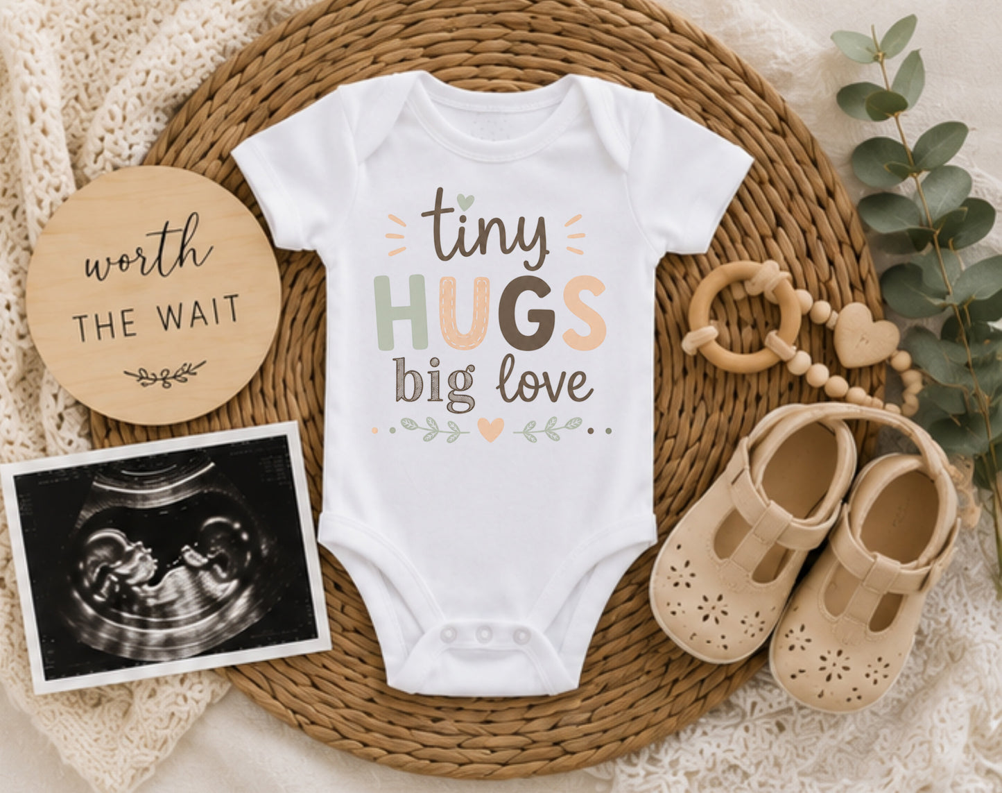 Tiny Hugs Big Love - Baby Is Here Bodysuit