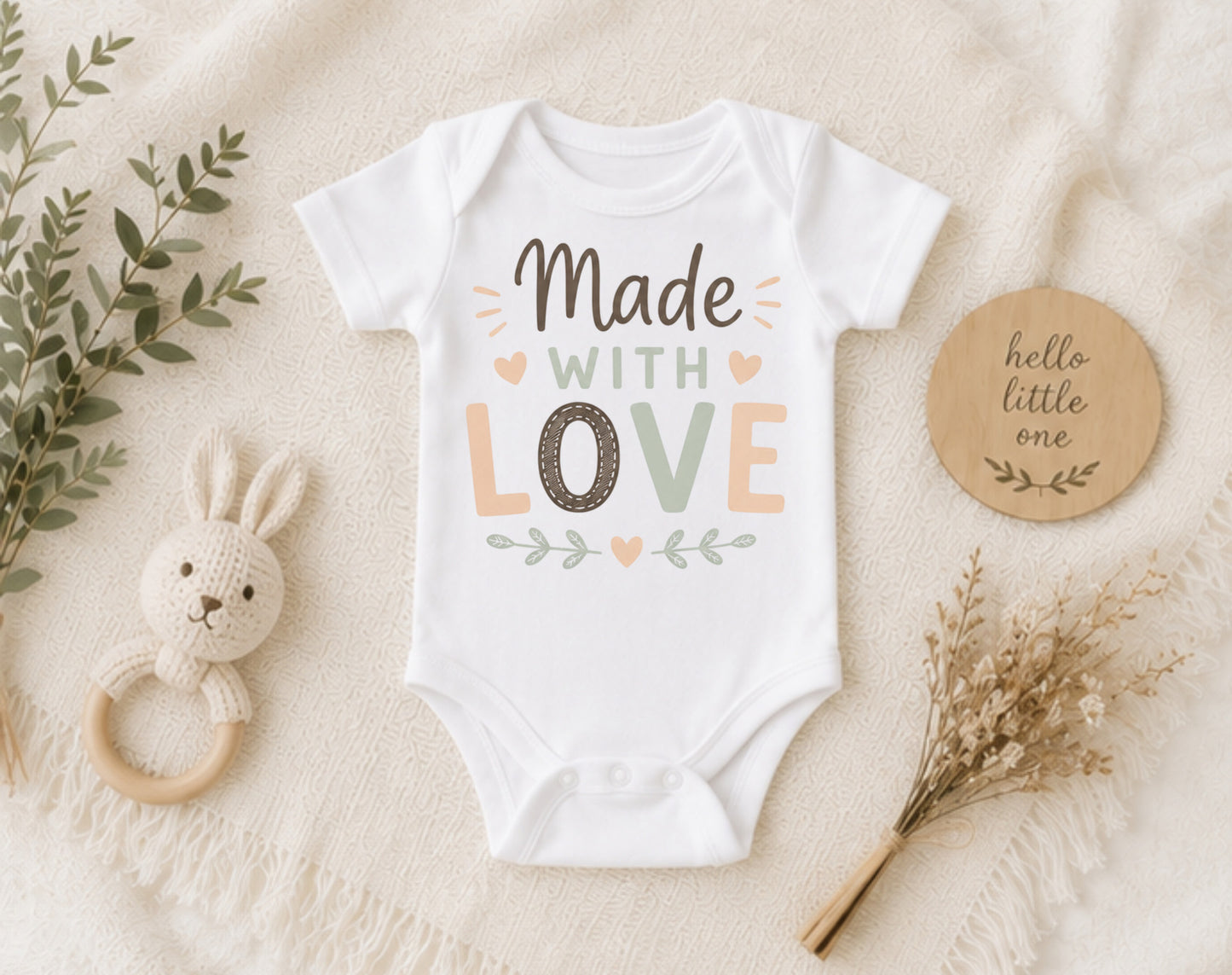 Made With Love - Baby Is Here Bodysuit