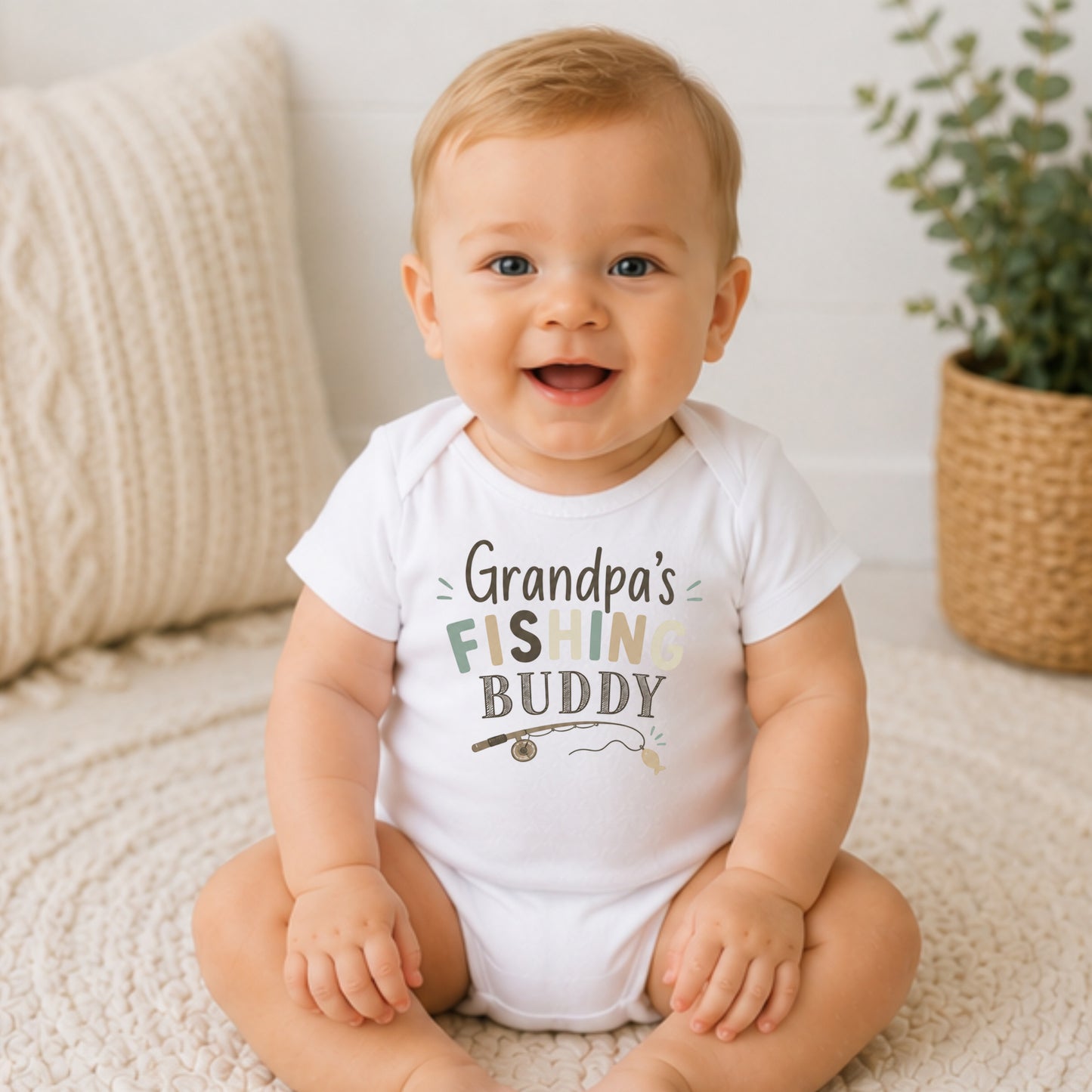 Grandpa's Fishing Buddy - Family Baby Shower Bodysuit