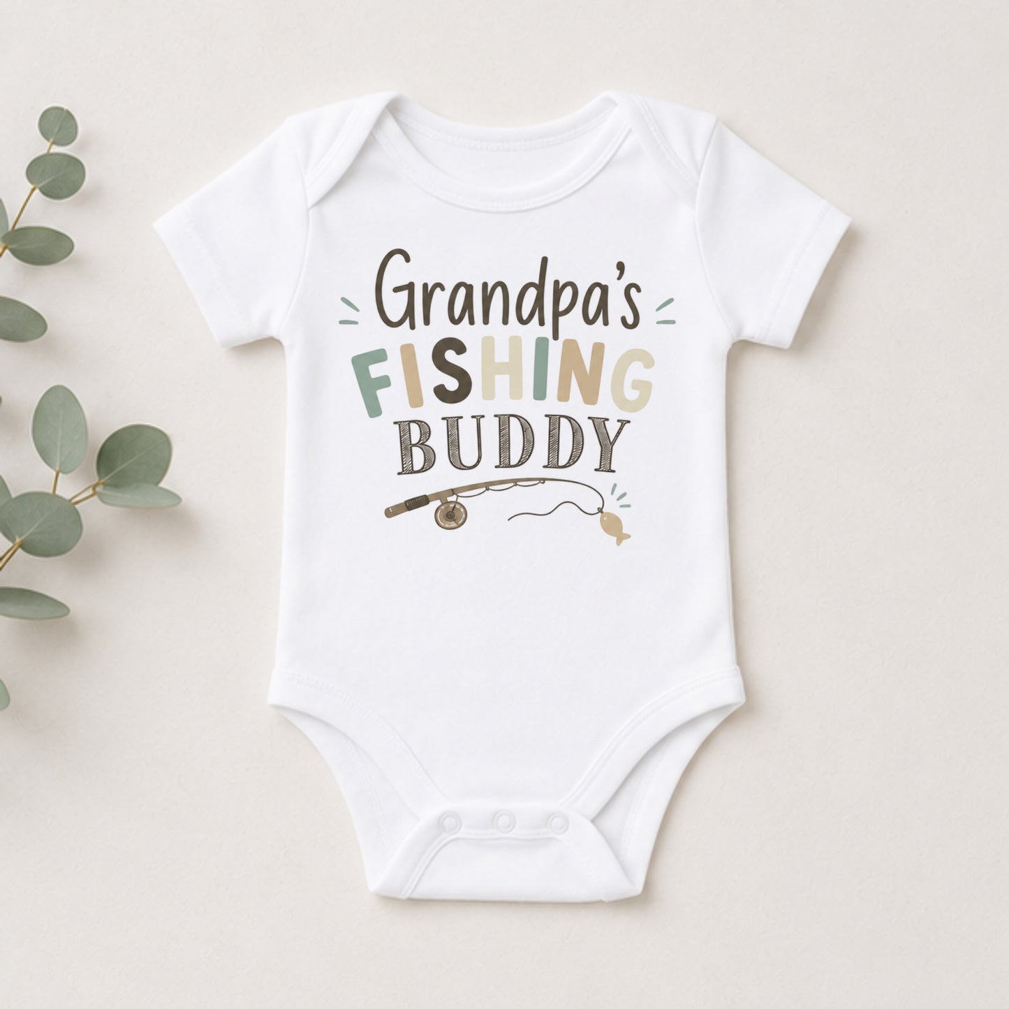 Grandpa's Fishing Buddy - Family Baby Shower Bodysuit