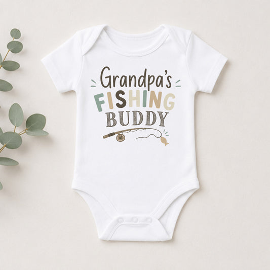 Grandpa's Fishing Buddy - Family Baby Shower Bodysuit
