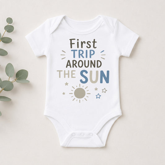 First Trip Around The Sun - First Birthday Bodysuit
