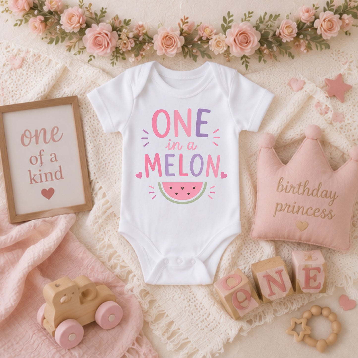 One In A Melon - First Birthday Bodysuit