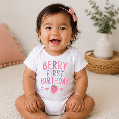 Berry First Birthday - First Birthday Bodysuit