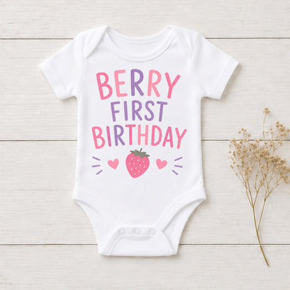 Berry First Birthday - First Birthday Bodysuit
