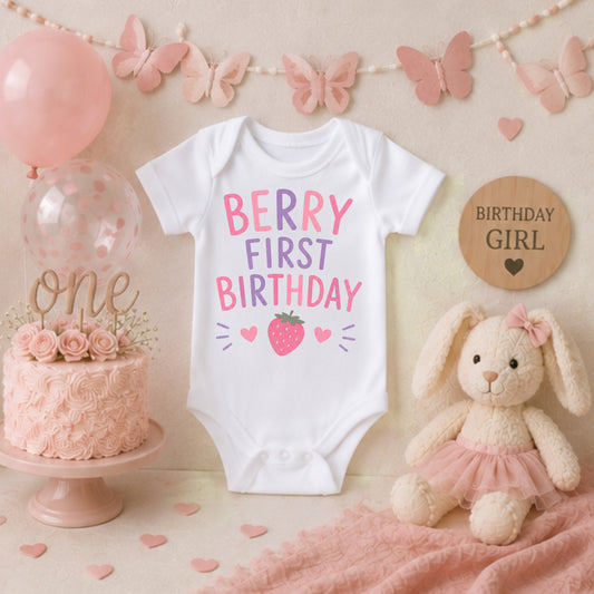 Berry First Birthday - First Birthday Bodysuit