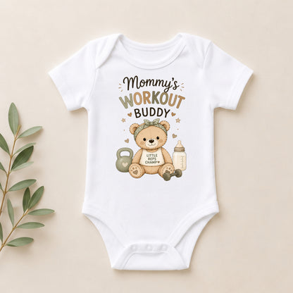 Mommy's Workout Buddy - Funny Baby Shower Bodysuit