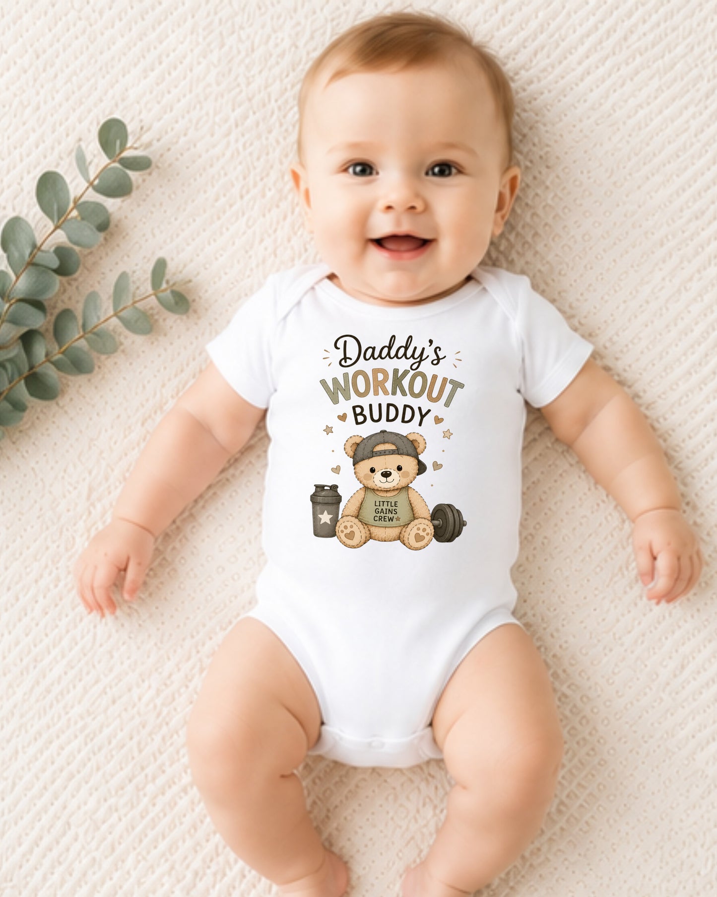 Daddy's Workout Buddy - Funny Baby Shower Bodysuit