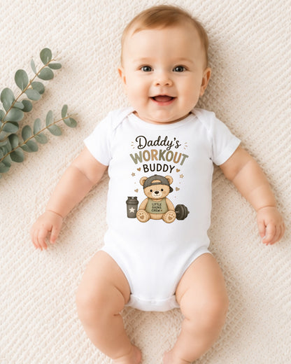 Daddy's Workout Buddy - Funny Baby Shower Bodysuit