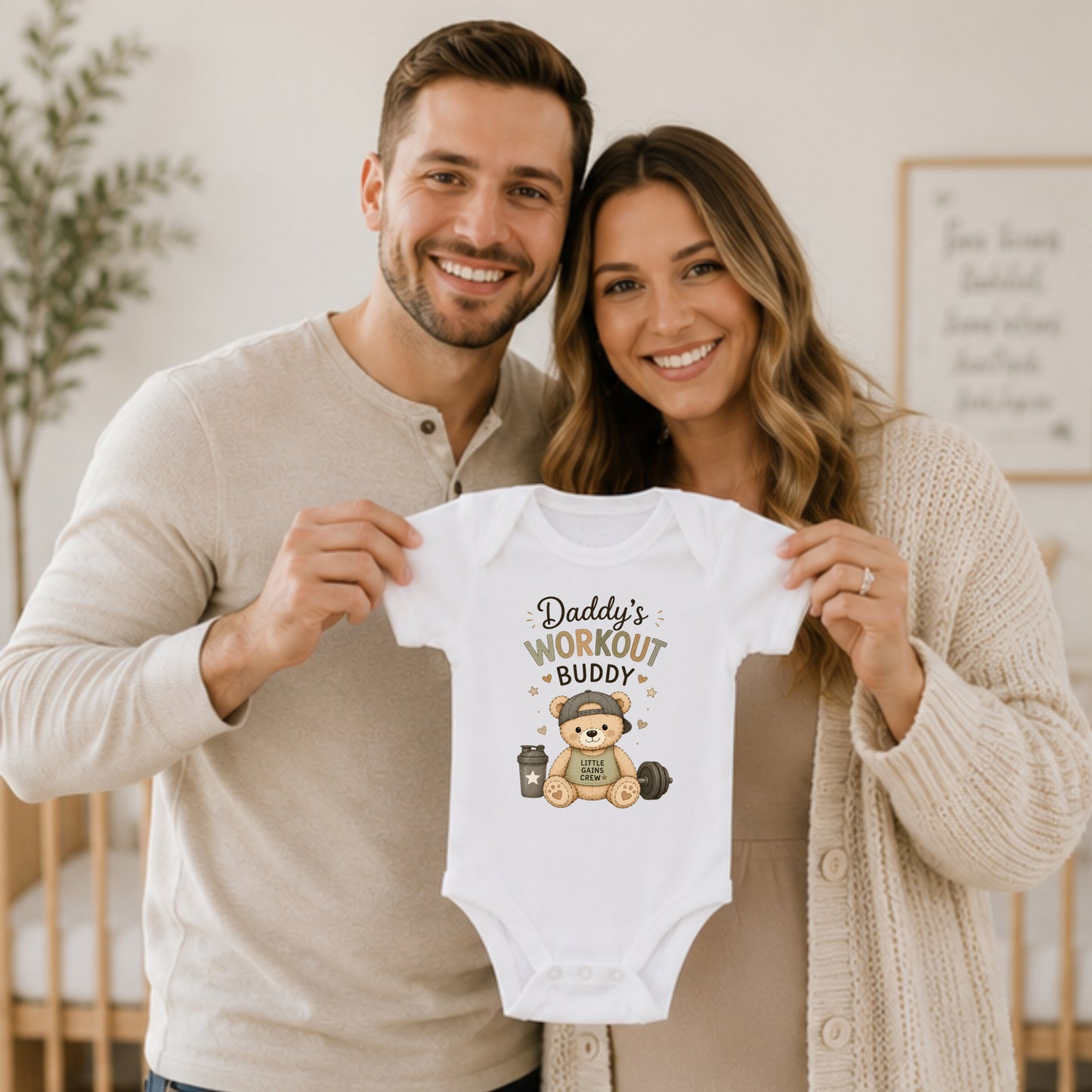 Daddy's Workout Buddy - Funny Baby Shower Bodysuit