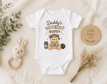 Daddy's Workout Buddy - Funny Baby Shower Bodysuit