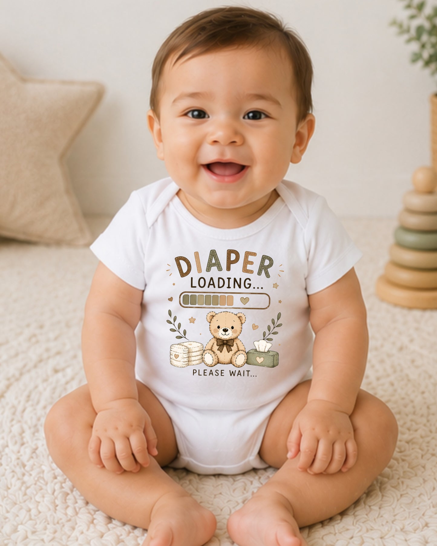 Diaper Loading - Funny Baby Shower Bodysuit