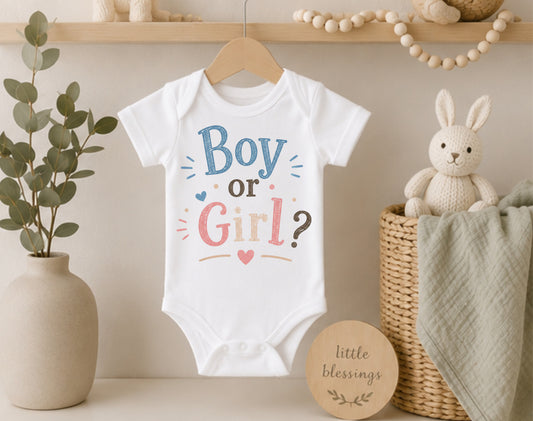 Boy or Girl? - Gender Reveal Bodysuit I
