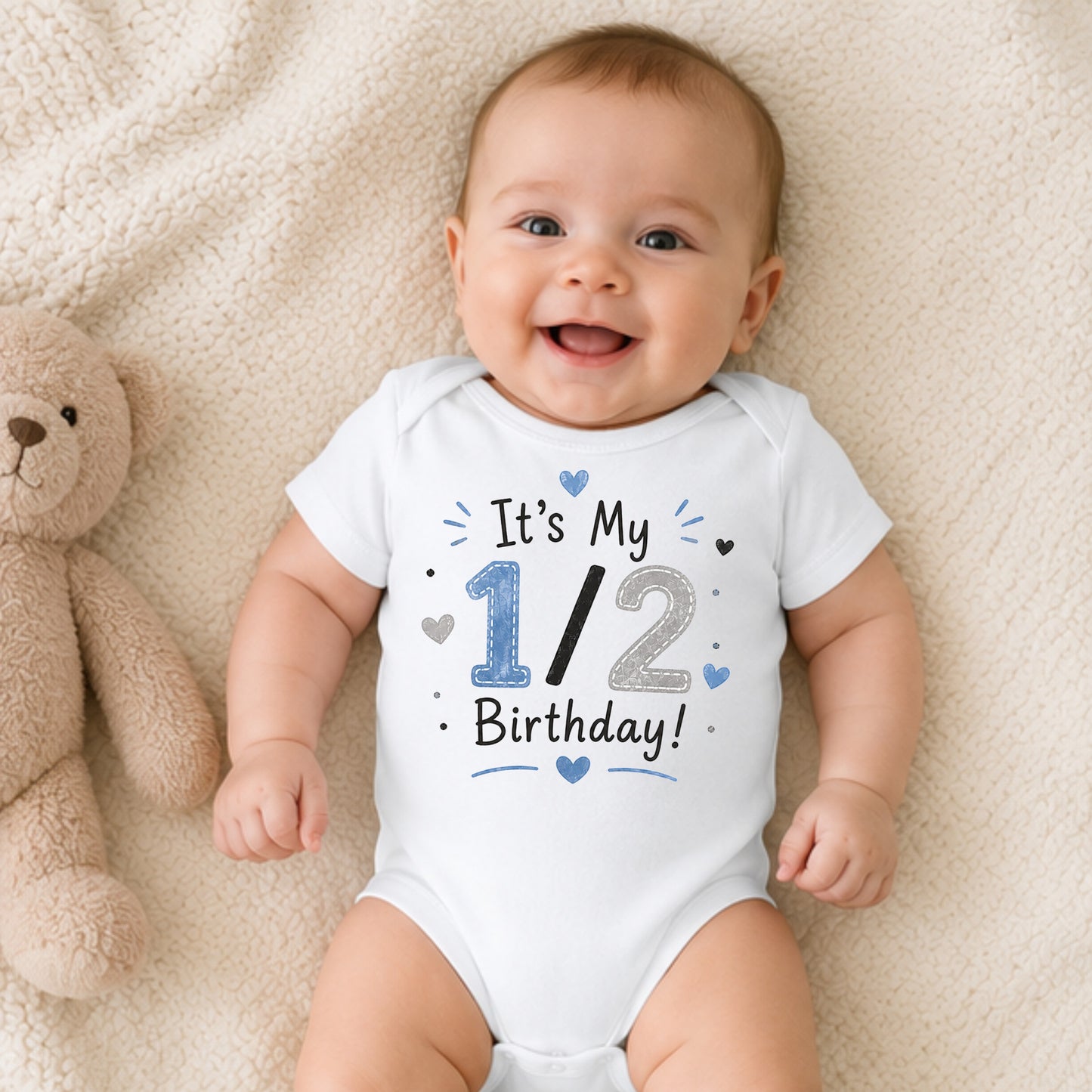 It's My 1/2 Birthday Blue - Half Birthday Bodysuit