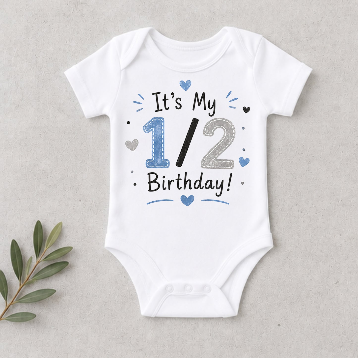 It's My 1/2 Birthday Blue - Half Birthday Bodysuit