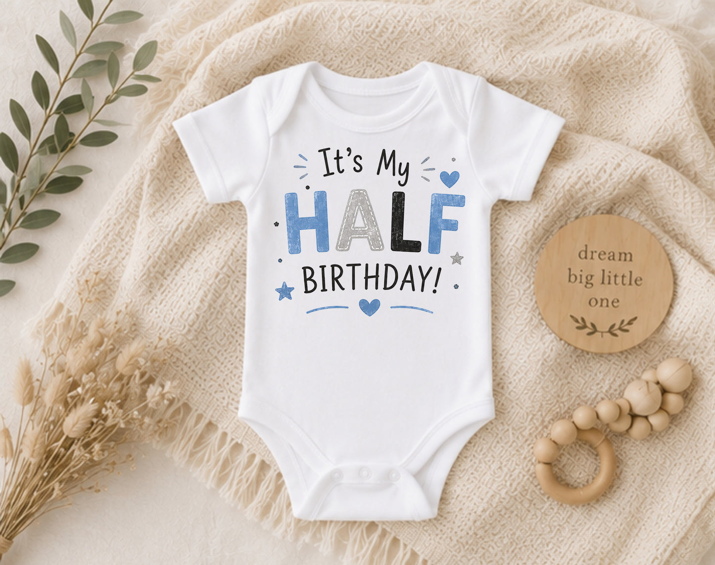 It's My Half Birthday Blue - Half Birthday Bodysuit