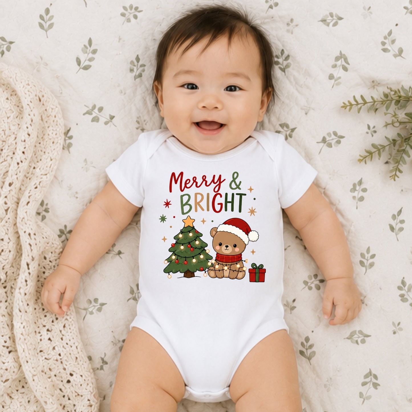 Merry And Bright - Holiday Christmas Bodysuit