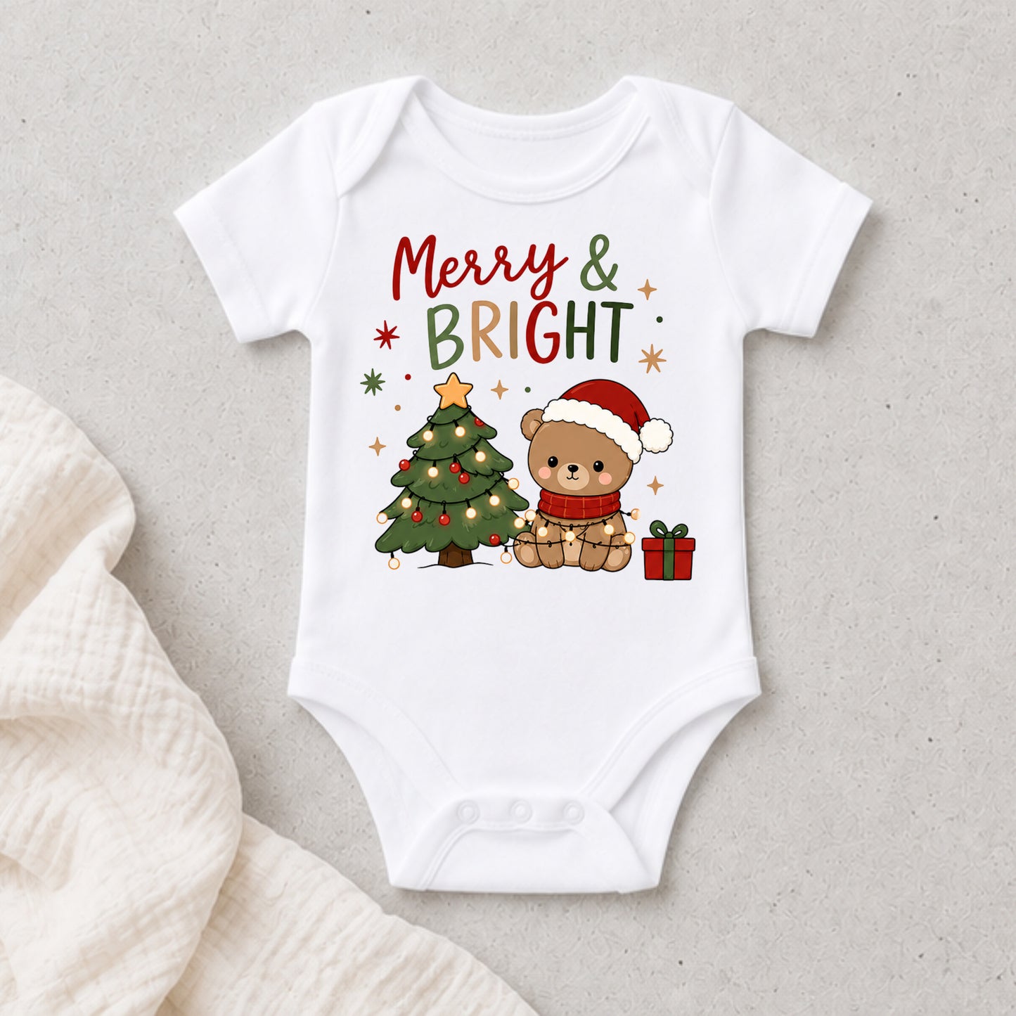 Merry And Bright - Holiday Christmas Bodysuit
