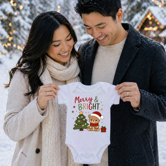 Merry And Bright - Holiday Christmas Bodysuit