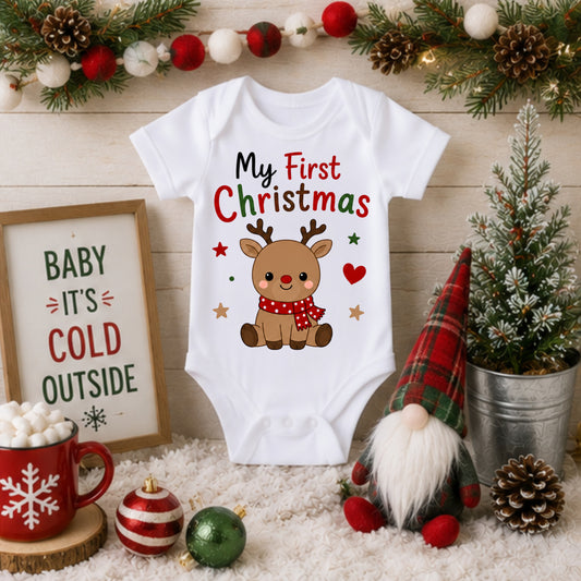 My First Christmas I - Holiday Christmas Bodysuit