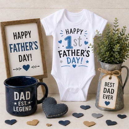 Happy 1st Father's Day I - Holiday Father's Day Bodysuit