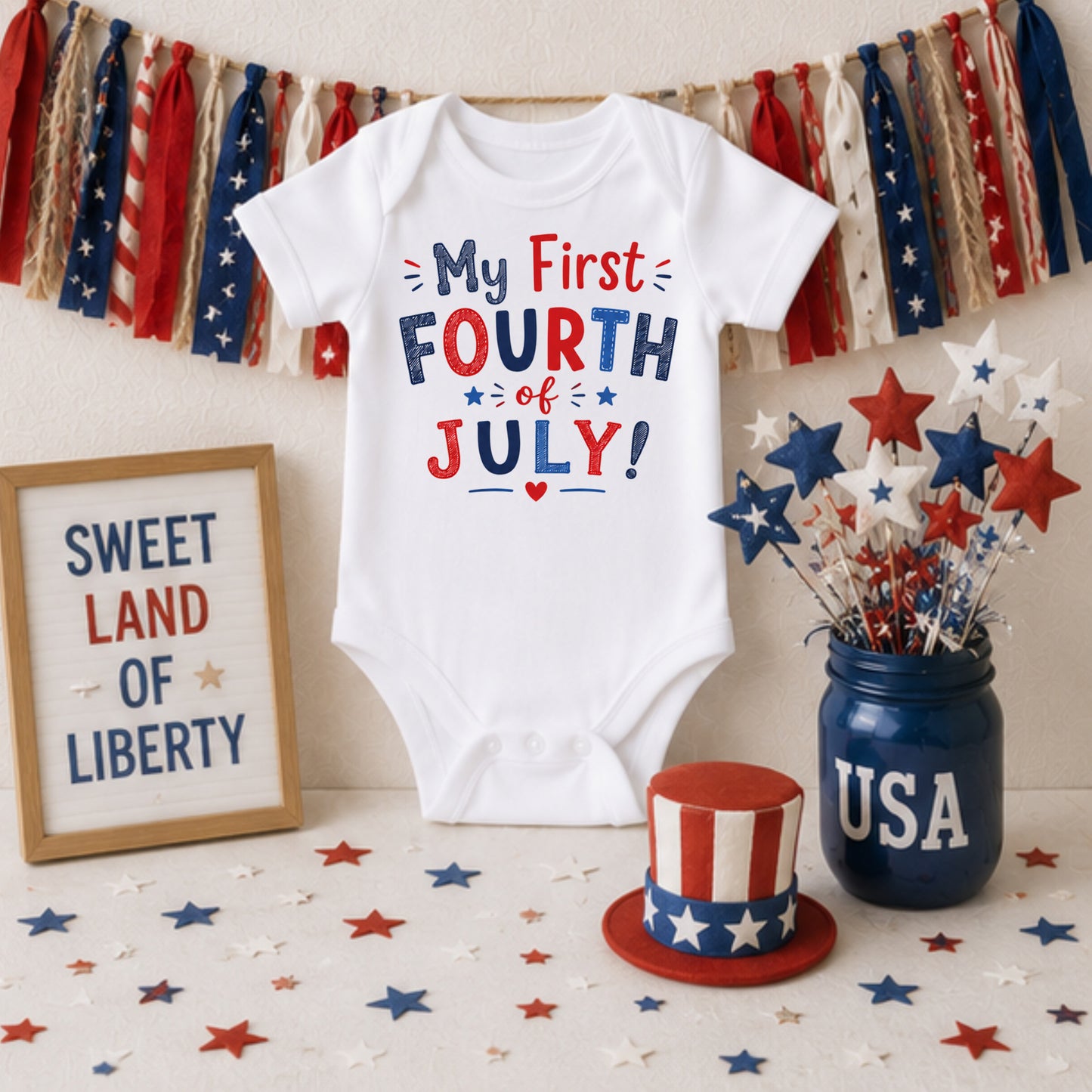 My First Fourth of July I - Holiday Fourth of July Bodysuit