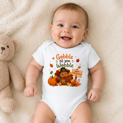 Gobble Til You Wobble - Holiday Thanksgiving Bodysuit