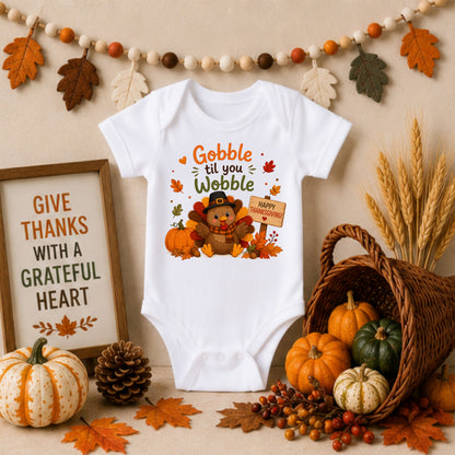 Gobble Til You Wobble - Holiday Thanksgiving Bodysuit